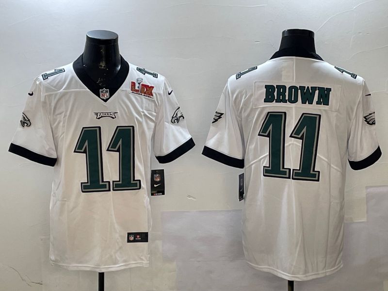 Men Philadelphia Eagles #11 Brown White Second generations 2025 Nike Vapor Limited NFL Jersey style 2->philadelphia eagles->NFL Jersey